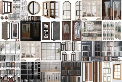 3DSky Pro 105套高精细门窗3Dmax模型合集