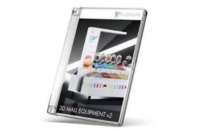 80个商业区购物中心高品质3D模型 Viz-People – 3D Mall Equipment v2