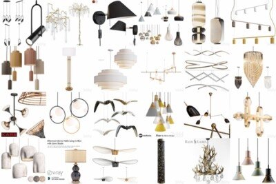 105套高精度灯具3D模型合集 3DSky PRO 105 Lamp 3D model collection