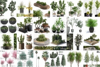 65套植物树木盆栽3D模型合集 3DSky Pro 65 Plants 3D Models Collection