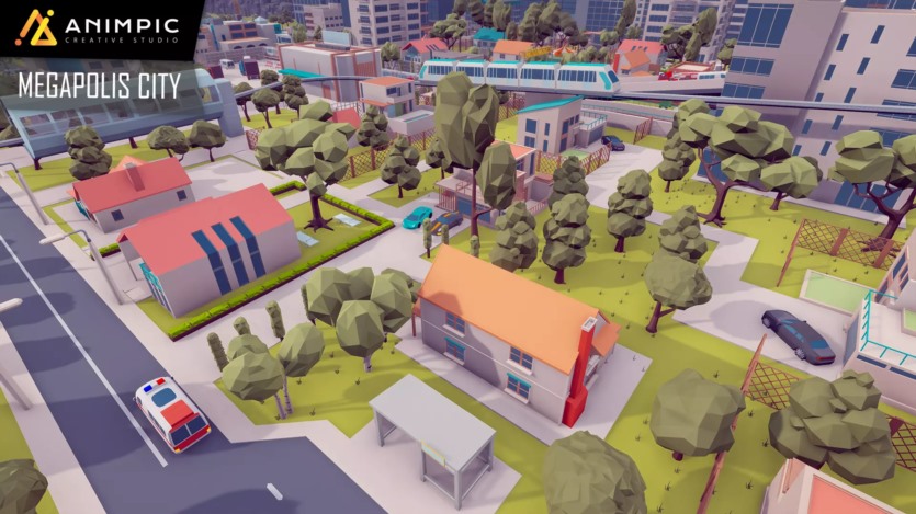 Unity低多边形大都市环境资产 POLY - Megapolis City Pack v1.0