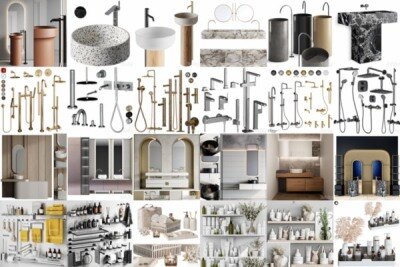 3Dsky Pro 118套卫生间花洒台盆淋浴洗漱品3D模型合集