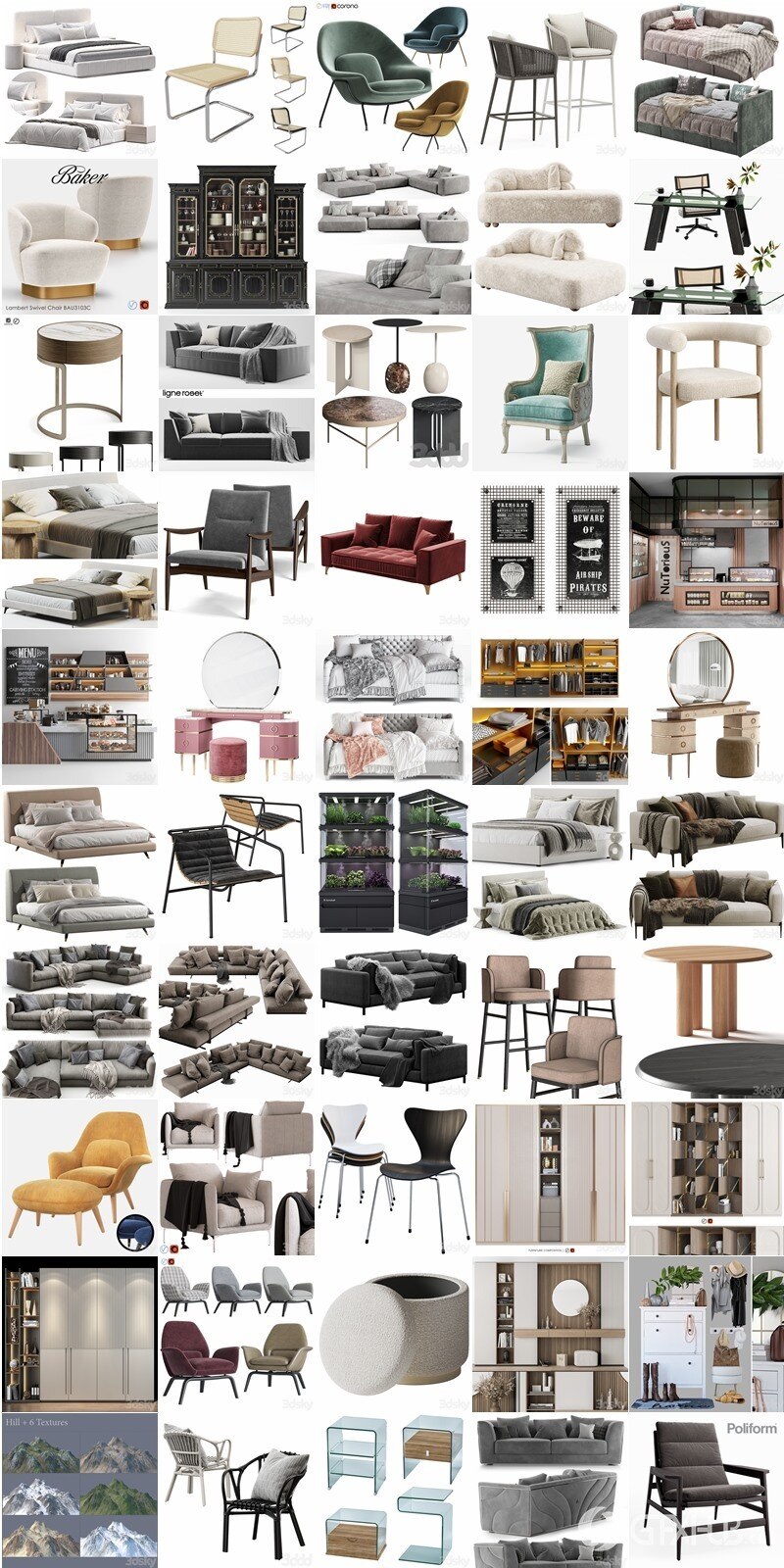 3dsky Pro 2024年1月3D模型合辑第一季 | 150套 | 7.07GB