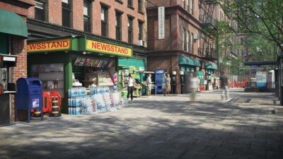 街道户外垃圾箱报亭广告柱栏杆公共交通站点等 Evermotion – Archmodels vol.246