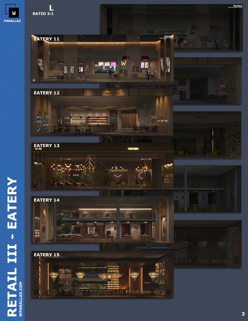 咖啡馆餐厅EXROSL3D透视贴图 wParallax Retail Pack 3 - Eatery