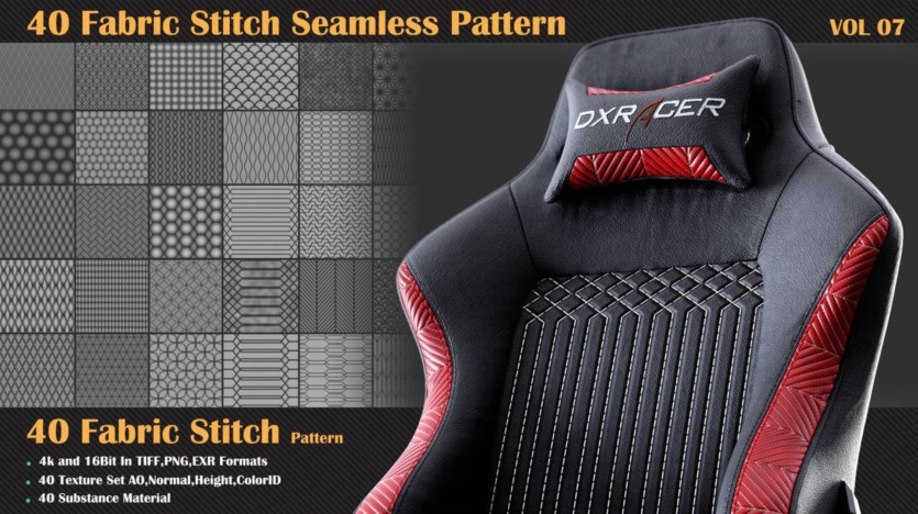 40个织物缝合无缝图案 40 Fabric Stitch Seamless Pattern - VOL 07
