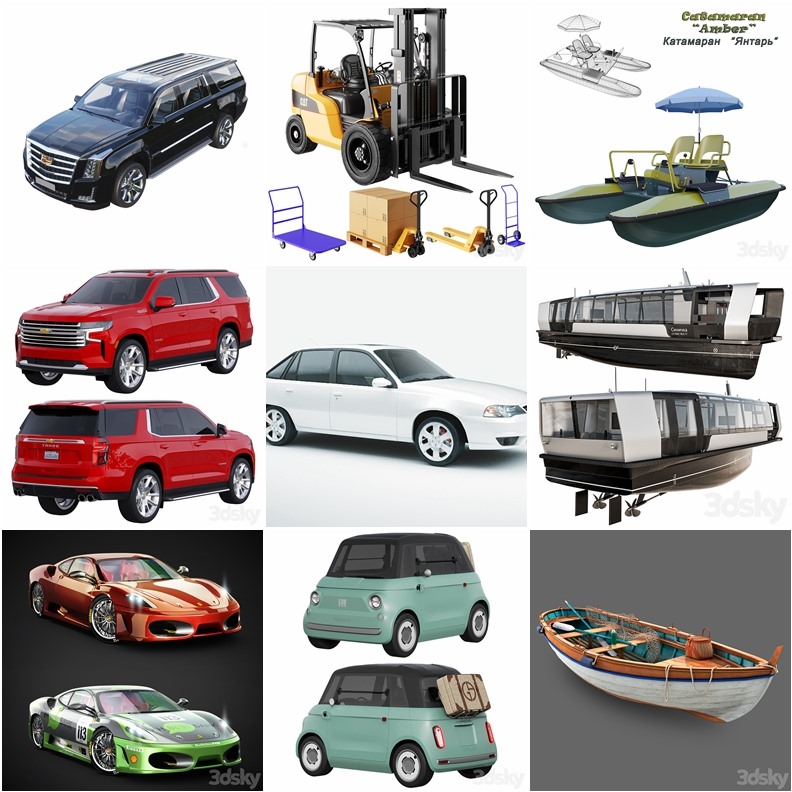 3DSky Pro 61套高精度汽车3D模型合集4.22GB (MAXOBJFBX)