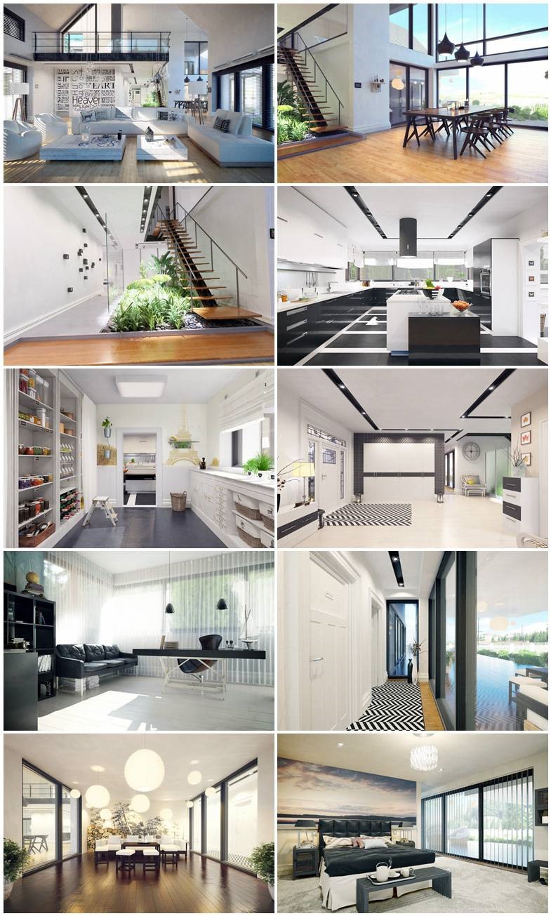 完整建筑九个内部，露台外部景观3D模型场景 Evermotion - Archexteriors vol.29