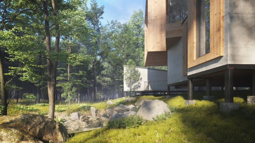 森林中的现代房屋3D模型场景 Evermotion - Archexteriors Vol.32