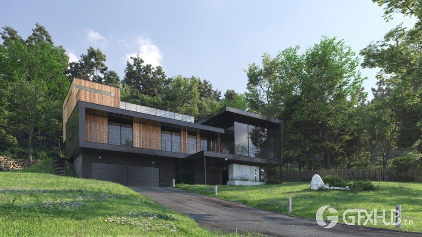 10个现代别墅会所外部3D模型场景 Evermotion - Archexteriors vol.34