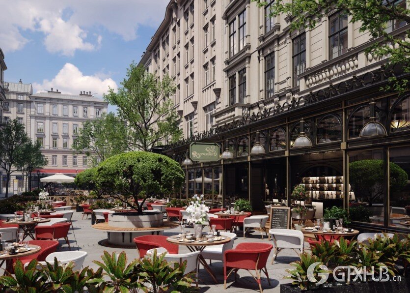 10个餐厅和咖啡馆外部3D模型场景 Evermotion - Archexteriors vol.36