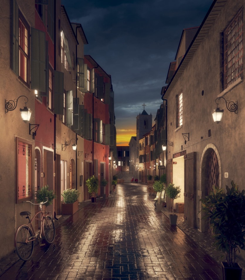 10个夜景城市建筑3D模型场景 Evermotion - Archexteriors vol.37