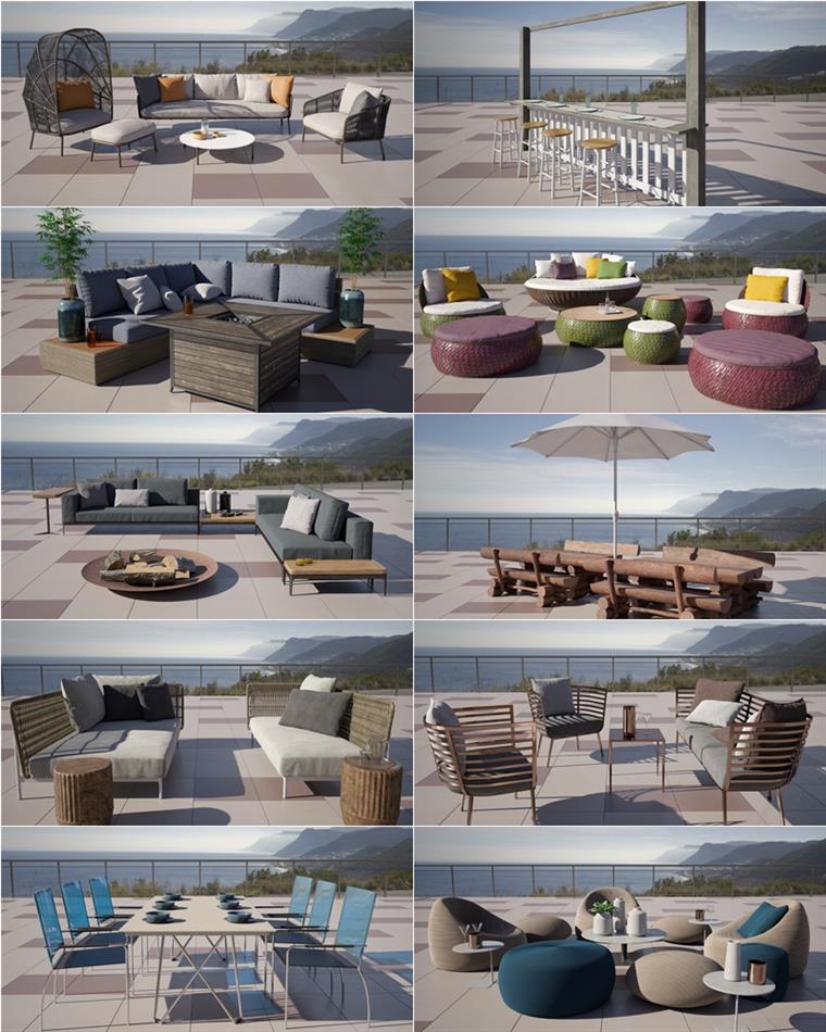 36套专业高质量户外家具套装3d模型 Evermotion – Archmodels vol.256
