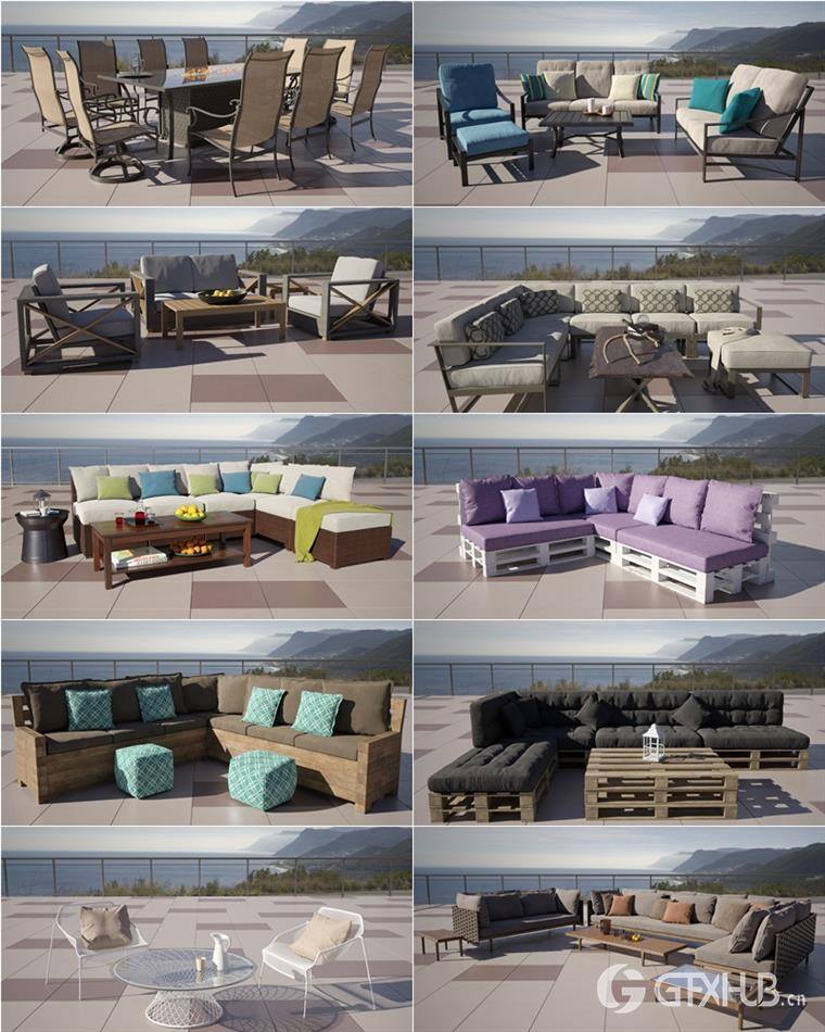 36套专业高质量户外家具套装3d模型 Evermotion – Archmodels vol.256