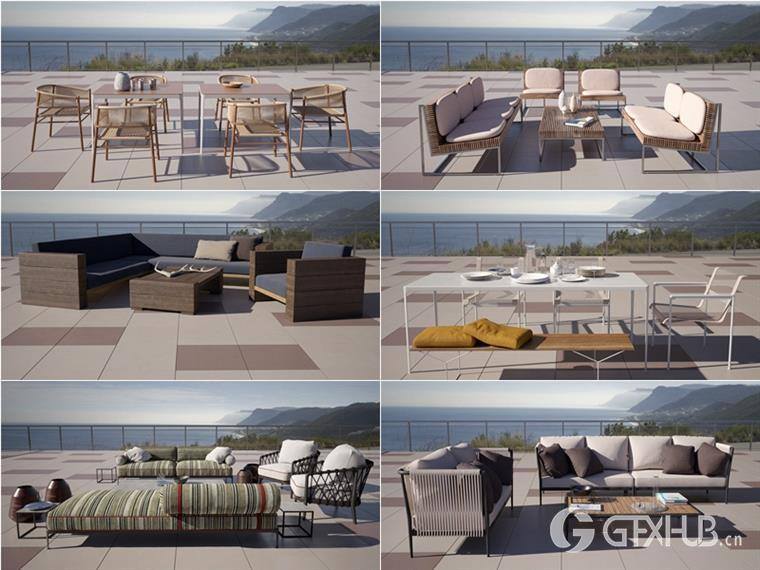 36套专业高质量户外家具套装3d模型 Evermotion – Archmodels vol.256