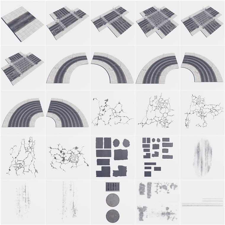 64个专业高质量街道模块3D模型 Evermotion – Archmodels vol.251