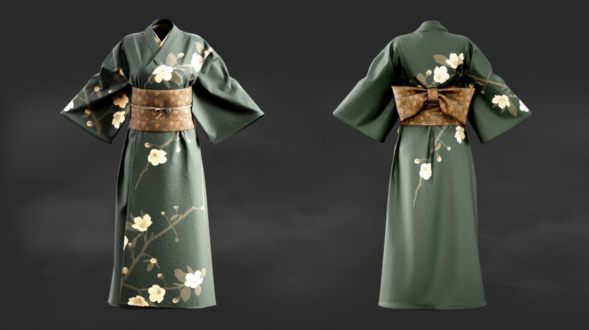 7套和服和汉服3D模型/4k 纹理/智能材质 7 Kimono and Hanfu dress /Marvelous Designer / 4k Textures/Smart material