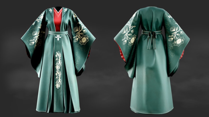 7套和服和汉服3D模型/4k 纹理/智能材质 7 Kimono and Hanfu dress /Marvelous Designer / 4k Textures/Smart material