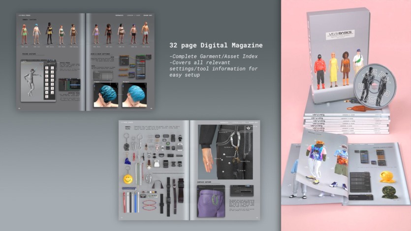 150种服装鞋类3D模型和材质资源包 Digital Fashion VERYBASICS - VirtualWardrobe & Asset Pack