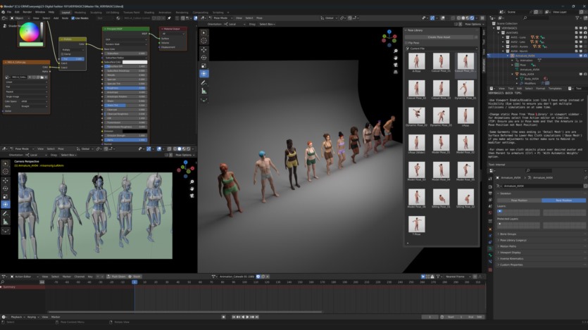 150种服装鞋类3D模型和材质资源包 Digital Fashion VERYBASICS - VirtualWardrobe & Asset Pack