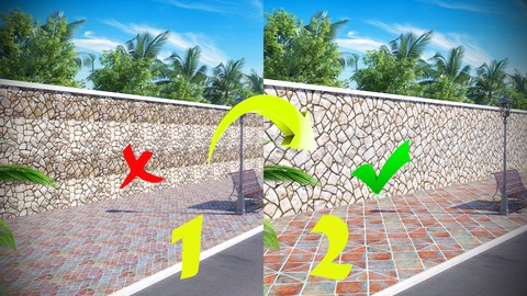 3Ds Max无缝贴图制作教程 Udemy – Master Photoshop 3ds Max V-ray : Create Seamless Textures