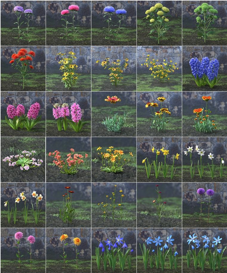 60个专业高品质花园花卉3D模型 Evermotion - Archmodels Vol.214