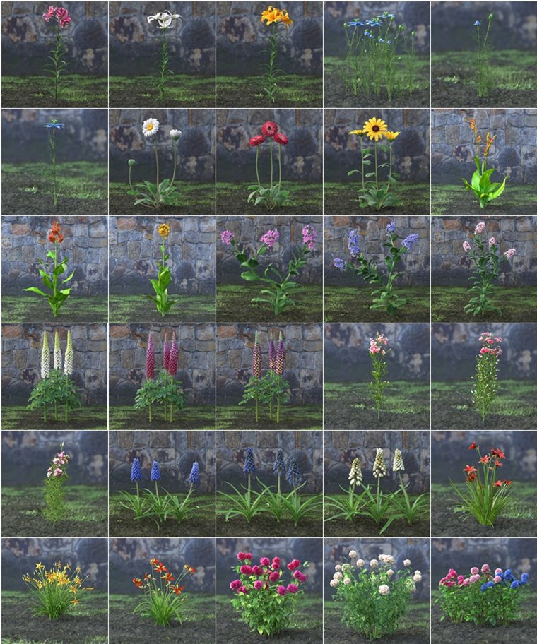 60个专业高品质花园花卉3D模型 Evermotion - Archmodels Vol.214