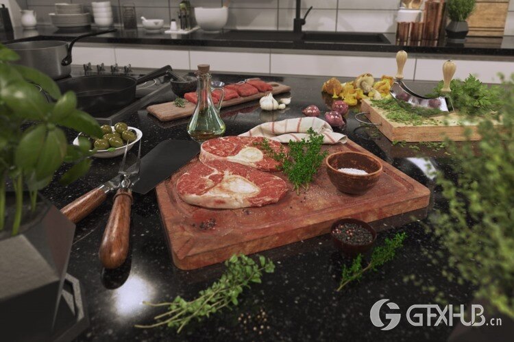 20个高度详细食品餐具3D模型 Evermotion – Archmodels vol. 217