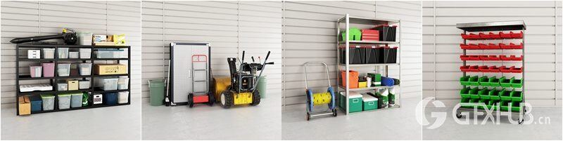 44个专业高度详细的车间和花园设备3D模型 Evermotion – Archmodels vol. 222