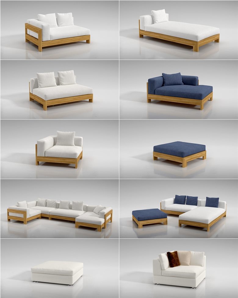 134个专业高品质组合沙发3D模型 Evermotion – Archmodels Vol.129