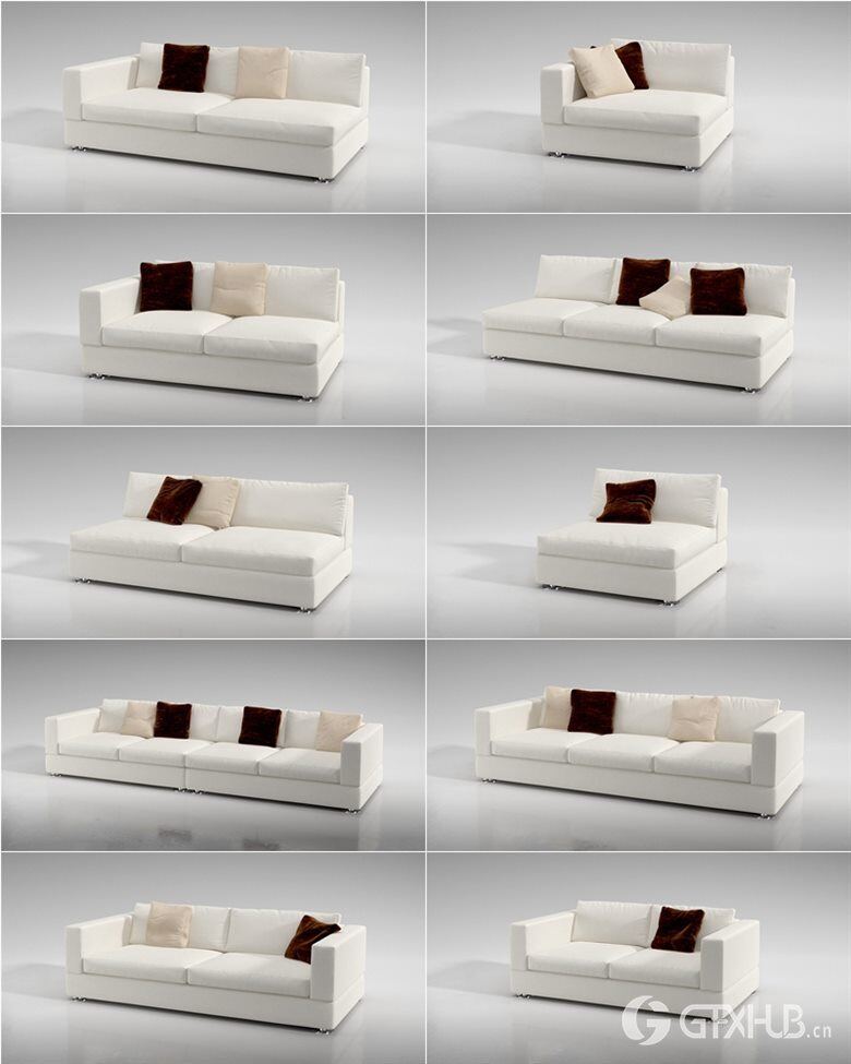 134个专业高品质组合沙发3D模型 Evermotion – Archmodels Vol.129