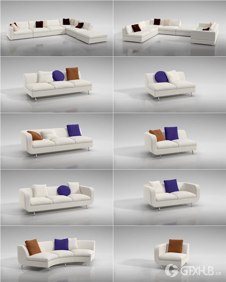 134个专业高品质组合沙发3D模型 Evermotion – Archmodels Vol.129