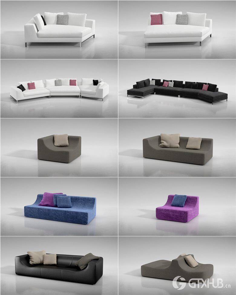 134个专业高品质组合沙发3D模型 Evermotion – Archmodels Vol.129