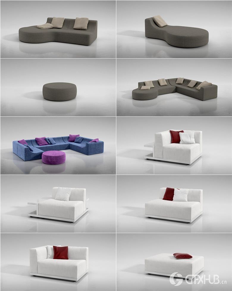 134个专业高品质组合沙发3D模型 Evermotion – Archmodels Vol.129