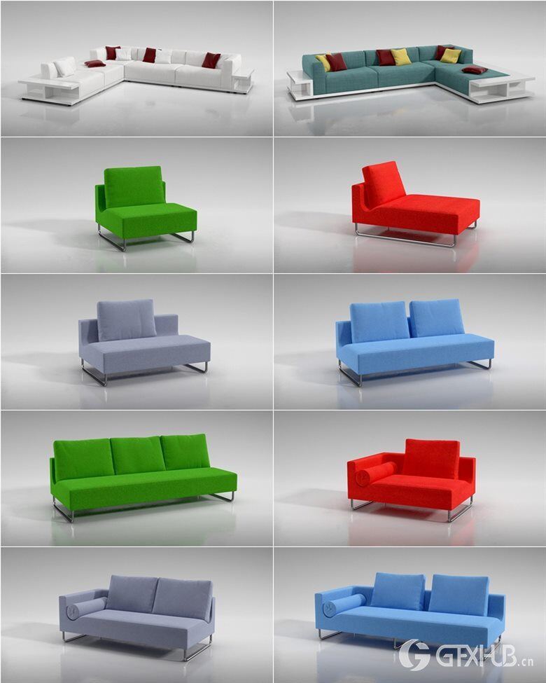 134个专业高品质组合沙发3D模型 Evermotion – Archmodels Vol.129