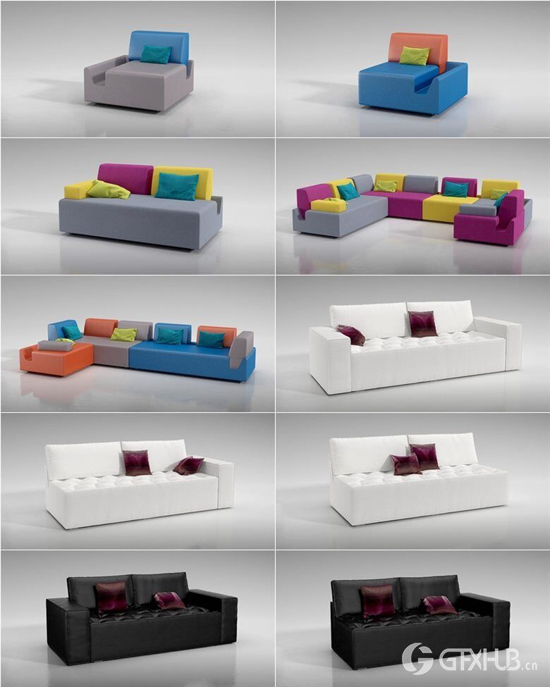 134个专业高品质组合沙发3D模型 Evermotion – Archmodels Vol.129