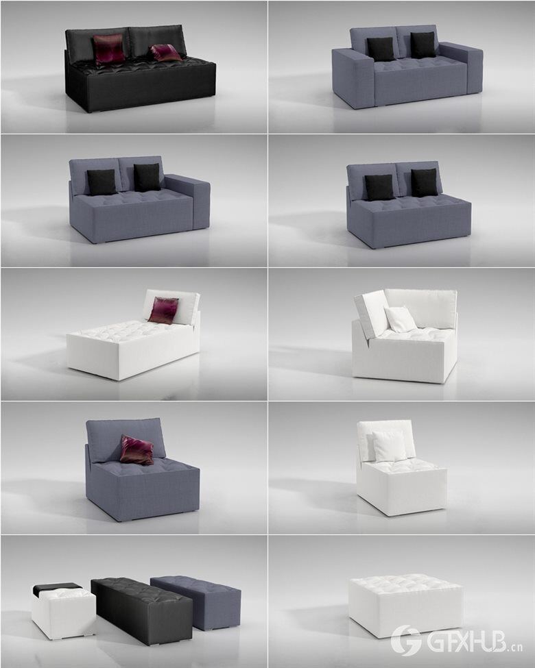 134个专业高品质组合沙发3D模型 Evermotion – Archmodels Vol.129