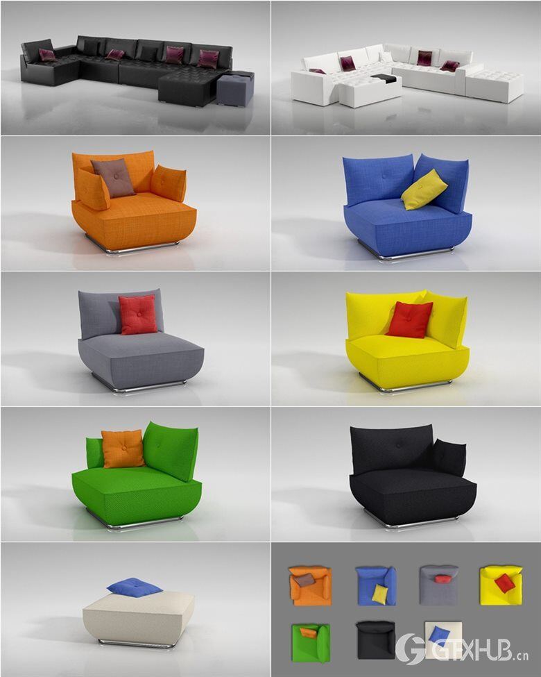 134个专业高品质组合沙发3D模型 Evermotion – Archmodels Vol.129