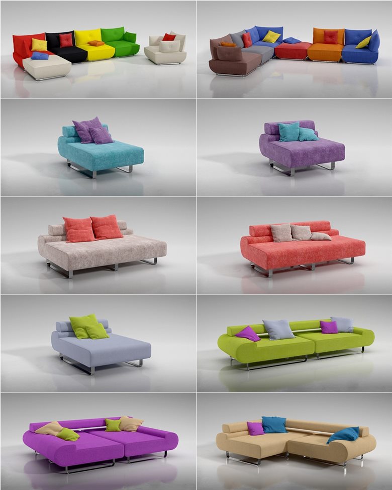 134个专业高品质组合沙发3D模型 Evermotion – Archmodels Vol.129