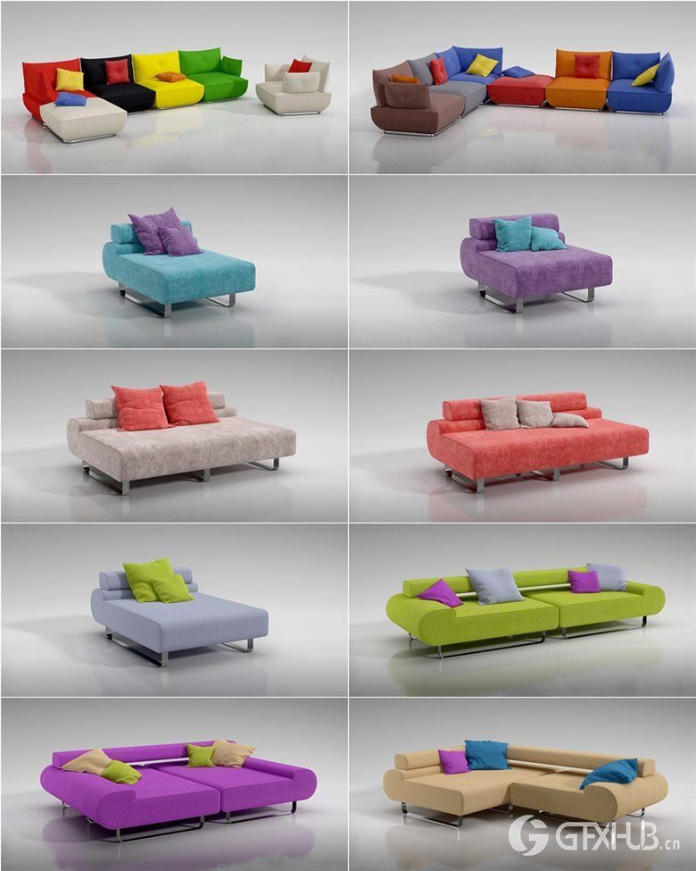 134个专业高品质组合沙发3D模型 Evermotion – Archmodels Vol.129
