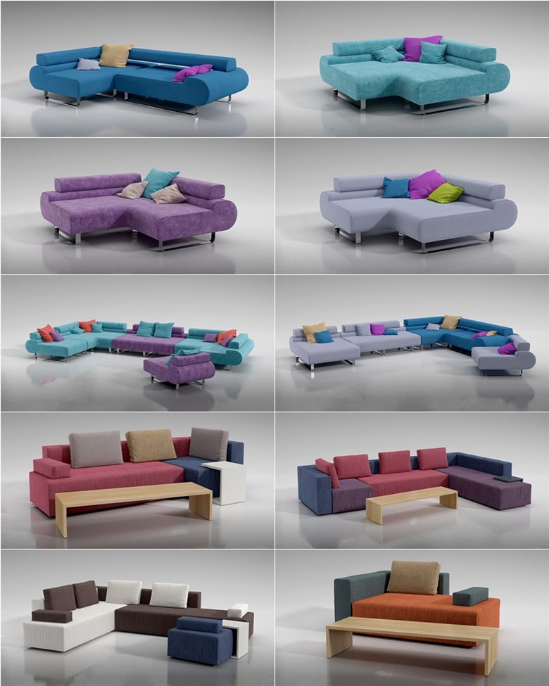134个专业高品质组合沙发3D模型 Evermotion – Archmodels Vol.129