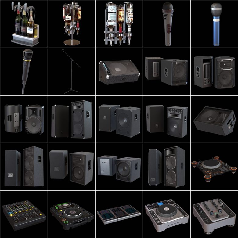 62种高度详细夜总会设备3D模型 Evermotion – Archmodels Vol.104