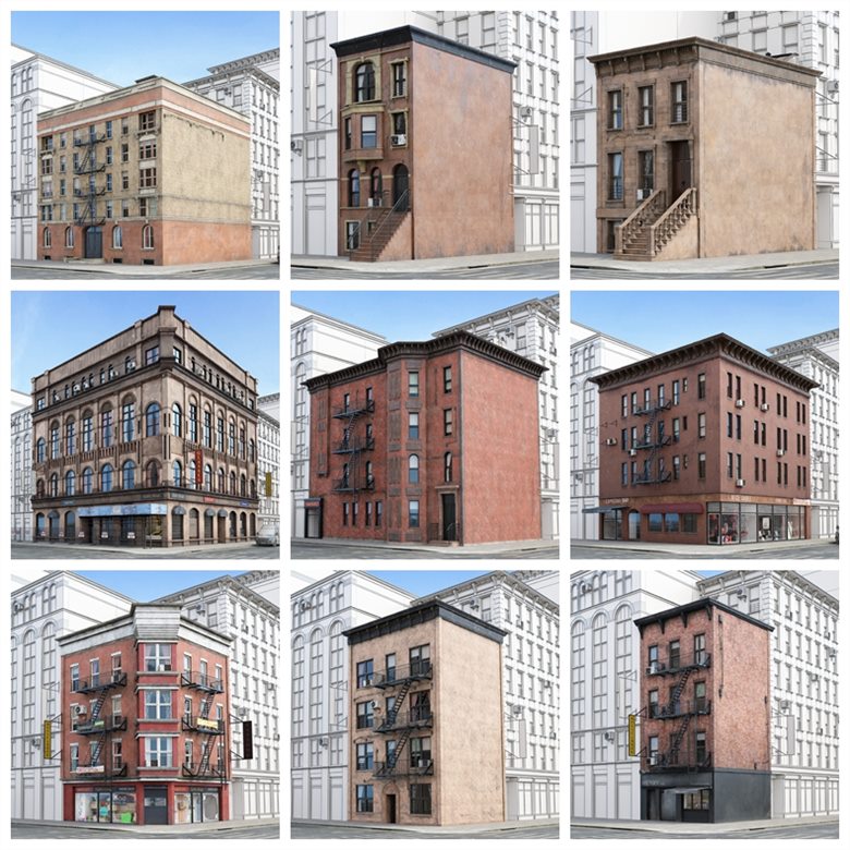57个专业高度详细纽约风格建筑3D模型 Evermotion – Archmodels Vol. 215