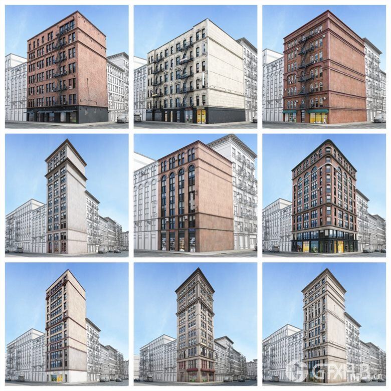 57个专业高度详细纽约风格建筑3D模型 Evermotion – Archmodels Vol. 215