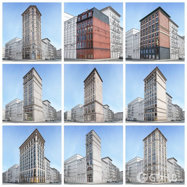 57个专业高度详细纽约风格建筑3D模型 Evermotion – Archmodels Vol. 215