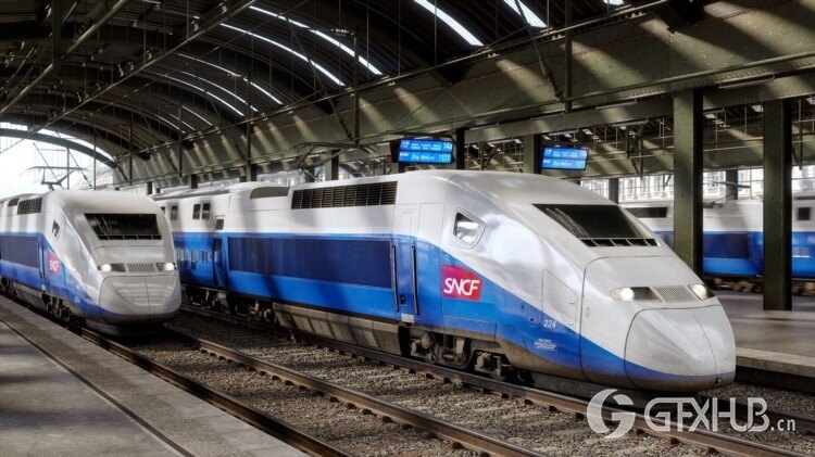 36 个专业高度详细火车、火车站、轨道和标志3D模型 Evermotion – Archmodels vol. 223