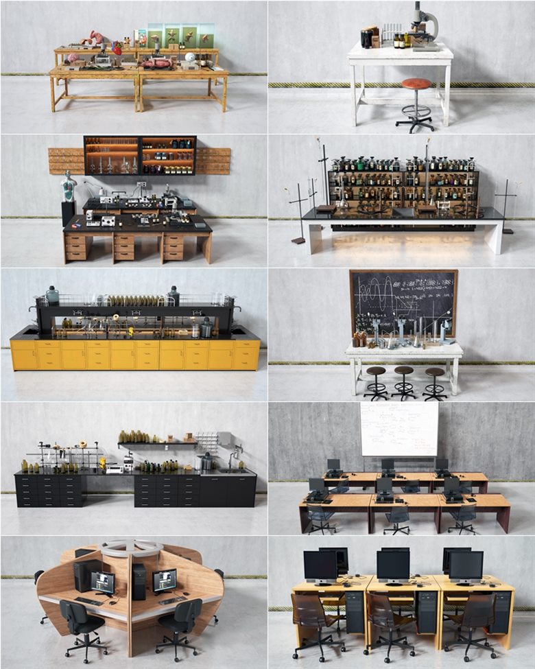 21个教室和实验室设备3D模型 Evermotion - Archmodels Vol. 228