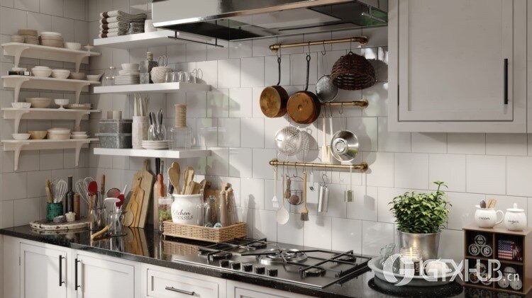 32个餐具、瓷器、罐子、盒子3D模型 Evermotion - Archmodels Vol. 231