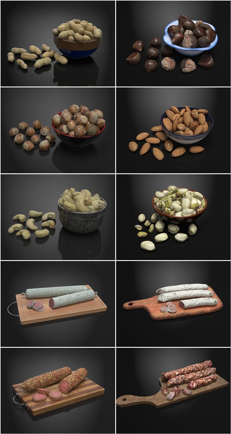40个专业高品质3D扫描食品模型 Evermotion - Archmodels Vol. 224