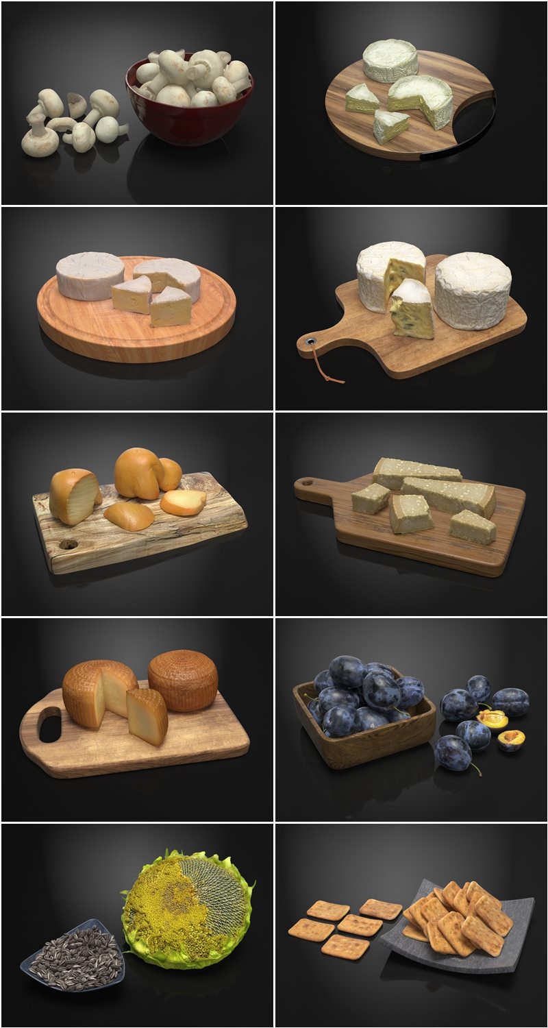 40个专业高品质3D扫描食品模型 Evermotion - Archmodels Vol. 224